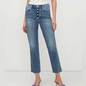 NWT 7 For All Mankind Hw Cropped Straight Jeans